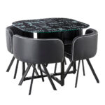 SET COMEDOR HOLLAND TAPIZ MODERNO 4 PUESTOS 90x90