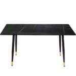 MESA MARMOL CERÁMICA NEGRO 140x80x75cm