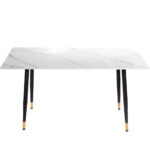 MESA MARMOL CERÁMICA BLANCO 140x80x75cm