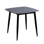 MESA CUADRADA MÁRMOL CERÁMICA NEGRO 80X80cm