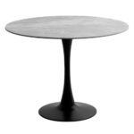 Mesa Redonda Mármol Cerámica Gris 100X75CM