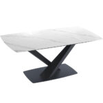 MESA AMSTERDAM MARMOL CERÁMICA BLANCO 140x80x75cm