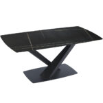 MESA AMSTERDAM MARMOL CERÁMICA NEGRO 140x80x75cm