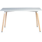 MESA RETRO RECTANGULAR COLOR BLANCO 120x80x75
