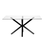 MESA VENECIA PATAS NEGRAS GLASS 6 PUESTOS 150x80x75cm (copia)