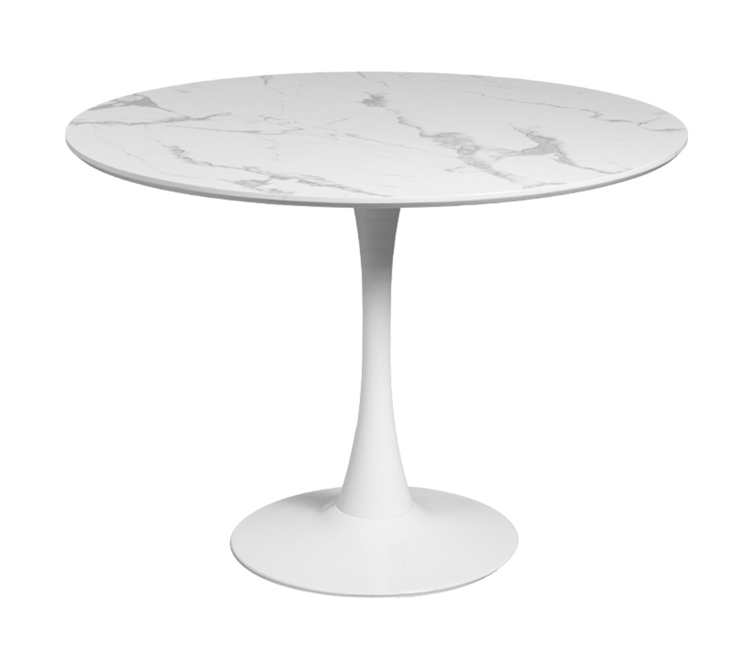 MESA REDONDA MARMOL BLANCO TEXTURIZADA 100x75cm - Imagen 1