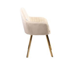 SILLA DE COMEDOR VELVED PATAS GOLD COLOR CREMA - Imagen 3