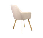 SILLA DE COMEDOR VELVED PATAS GOLD COLOR CREMA - Imagen 4