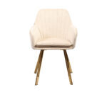 SILLA DE COMEDOR VELVED PATAS GOLD COLOR CREMA - Imagen 2