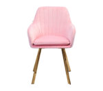 SILLA DE COMEDOR VELVED PINK PATAS GOLD - Imagen 2