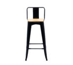 BANQUETA TOLIX NEGRO ASIENTO DE MADERA 76cm - Imagen 2