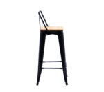 BANQUETA TOLIX NEGRO ASIENTO DE MADERA 76cm - Imagen 3