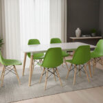 6 sillas Eames + Mesa Retro de 140 x 80cm