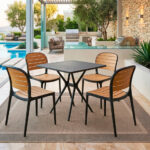 4 sillas Rabbit + Mesa Poly 70 x70cm