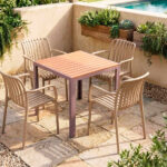 4 sillas Hawai C/B + Mesa Dakota 80 x 80cm