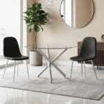 2 Sillas Vivian Bipiel + Mesa Glass Classic 4P 100cm