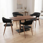 4 Sillas Andy Wood + Mesa Tolix Pine 120 x 80cm