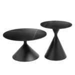 Mesa de centro Luna 2 en 1 Negra 70x40-55x47cm