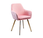 SILLA DE COMEDOR VELVED PINK PATAS GOLD