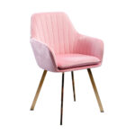 SILLA DE COMEDOR VELVED PINK PATAS GOLD