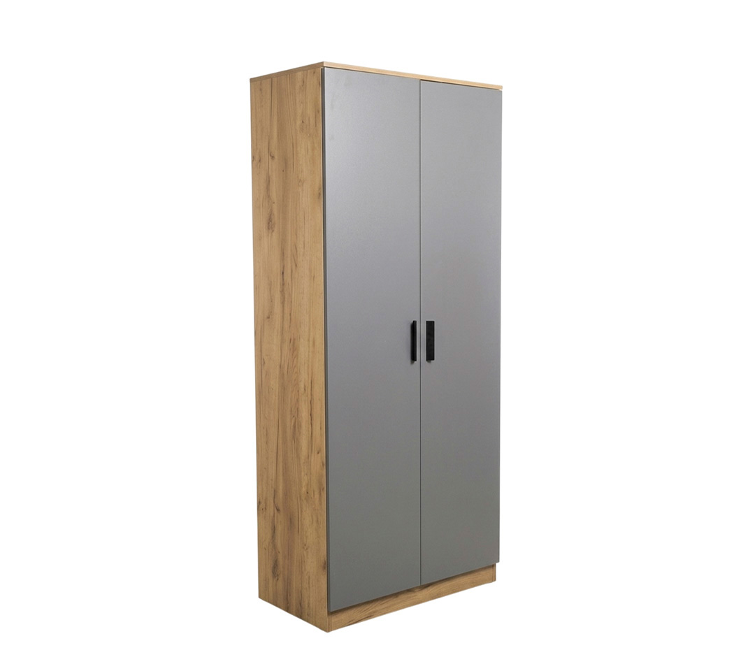 closet-2p-g2.jpg CLOSET MODERN 2 PUERTAS GRIS 190x80x45cm - Imagen 1
